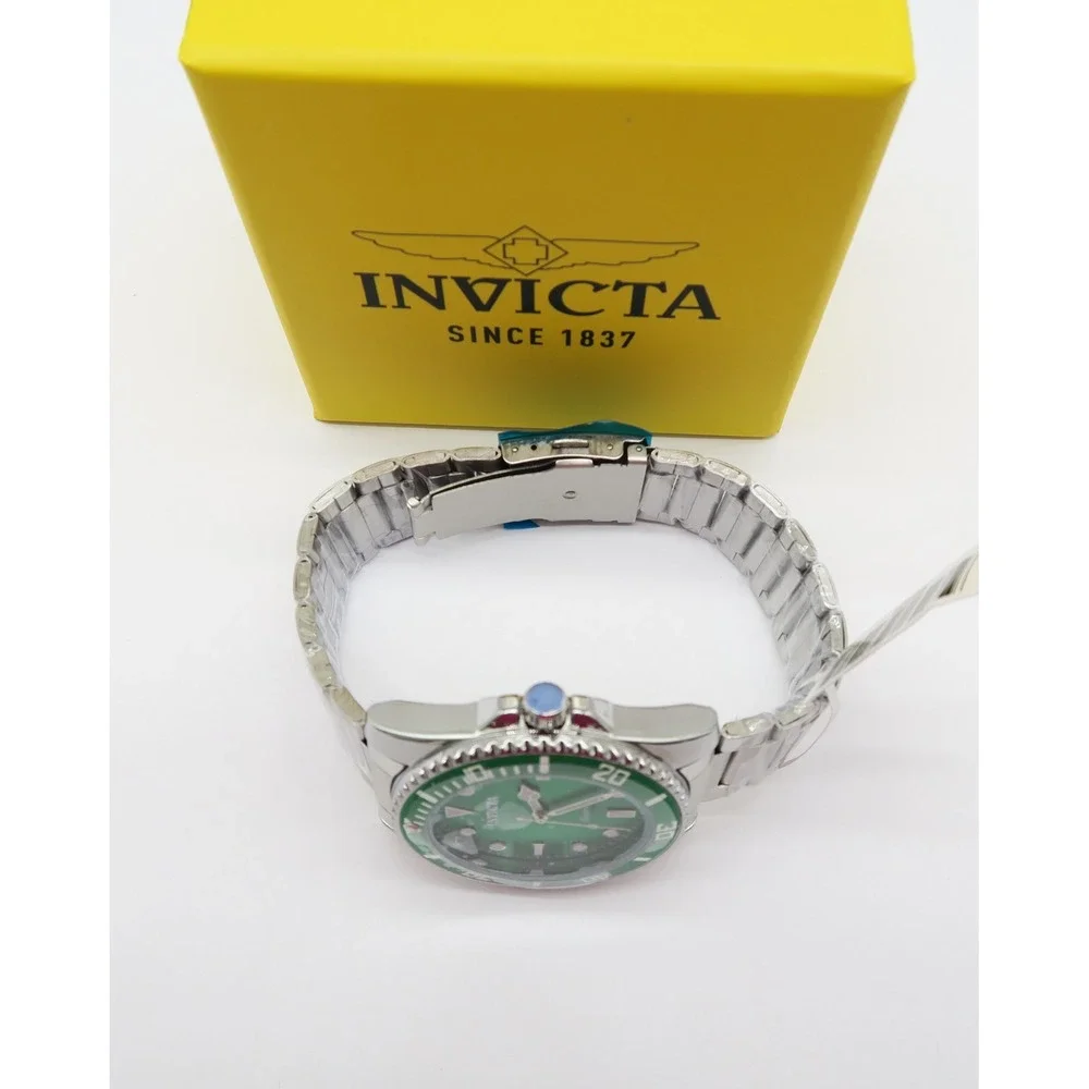 Invicta Diver Mens Watch 69403 42mm Green Dial Stainless Steel Quartz New